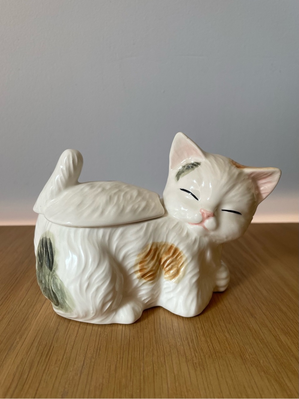 Vintage Hearth & Home Calico Cat Creamer Sugar Bowl Coffee Mug Set 1980s Mexico - Picture 8 of 16